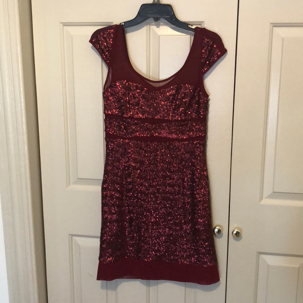 Red sequin& mesh Betsey Johnson dress